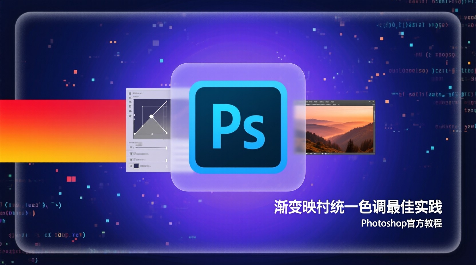 Photoshop渐变映射调色原理, 渐变映射批量统一色调, PS动作自动应用渐变映射, 如何修复渐变映射色带, 渐变映射与色彩查找区别, 商业修图统一色调工作流, PS脚本批量调色教程